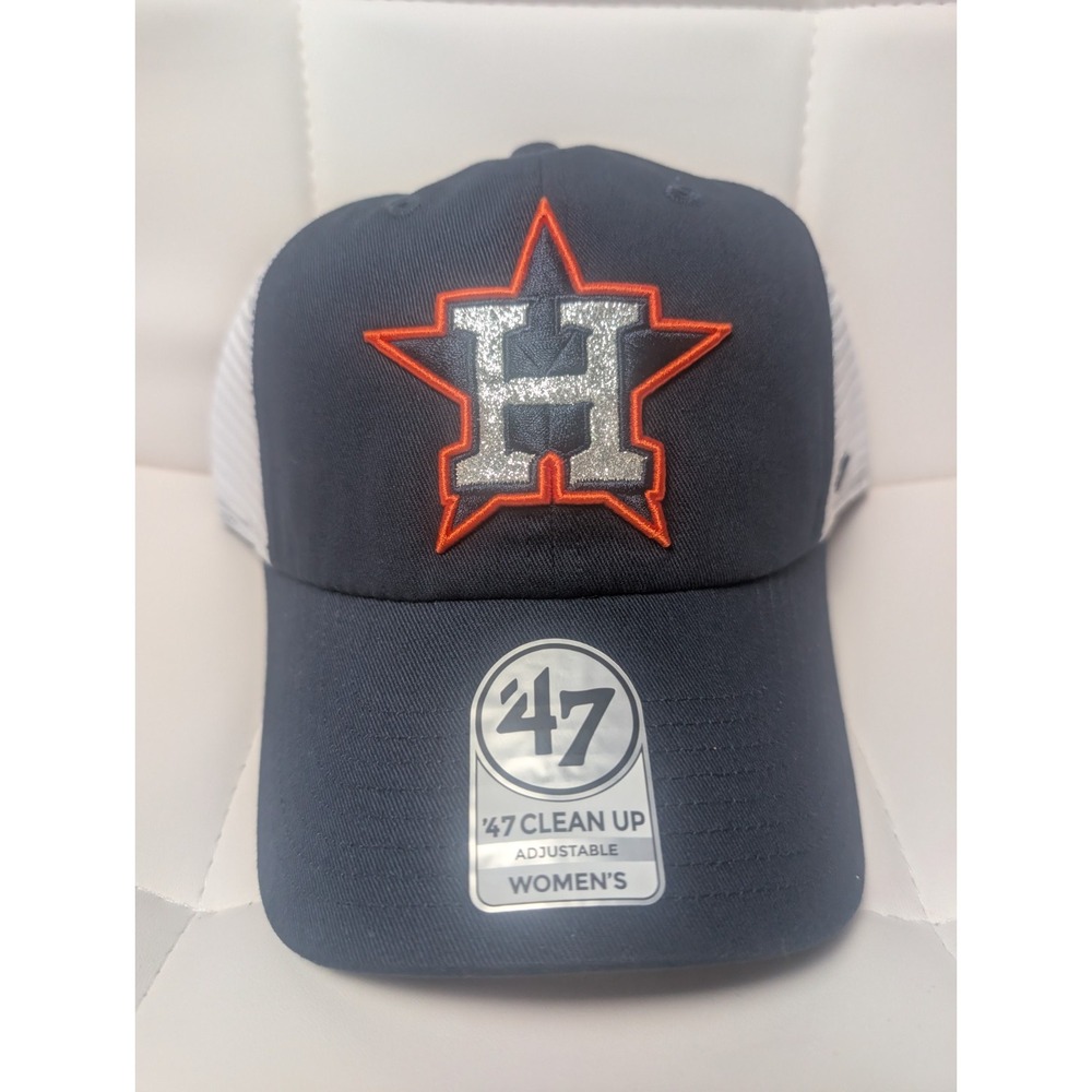 '47 Houston Astros Women's Clean Up Trucker Hat Navy White Mesh Adjustable